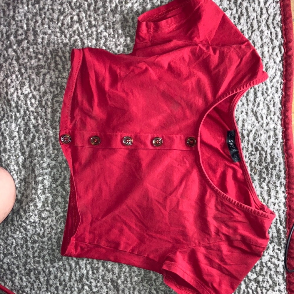 Cute red crop top, not my style,